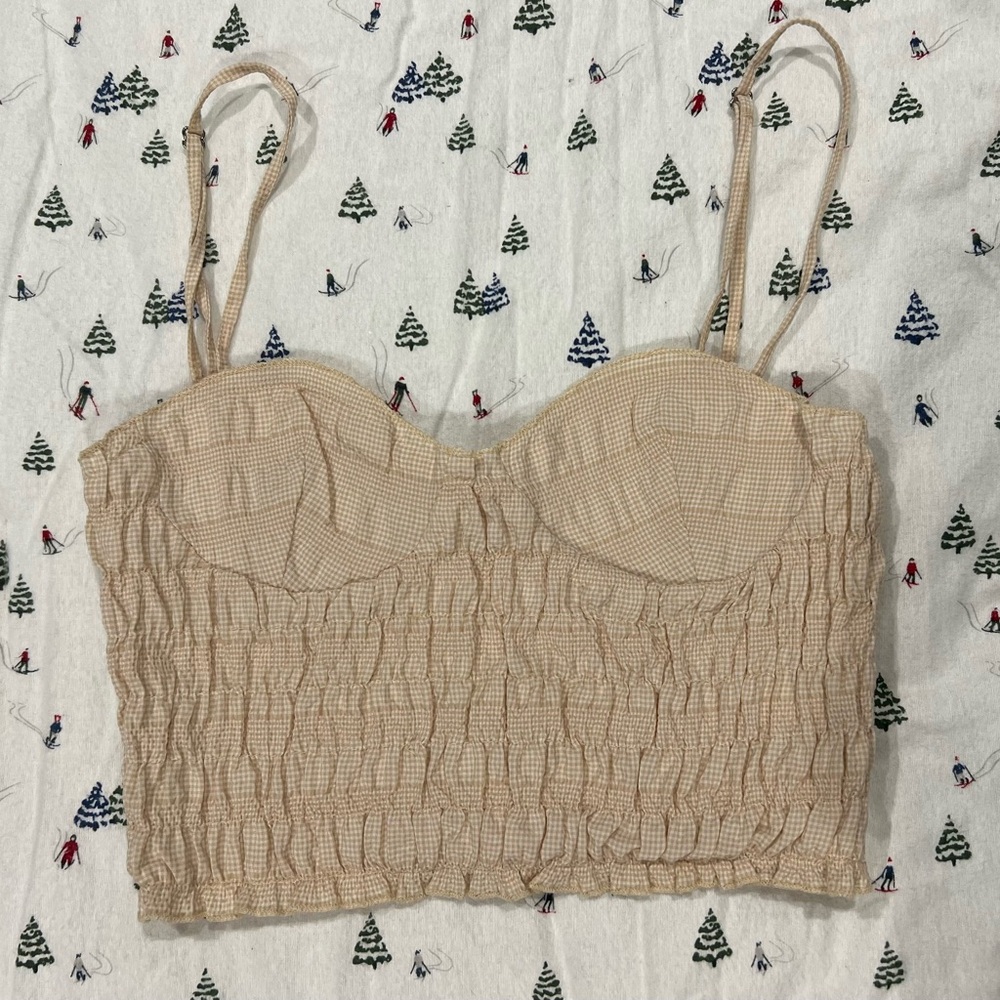 Zara Checkered Beige Top
